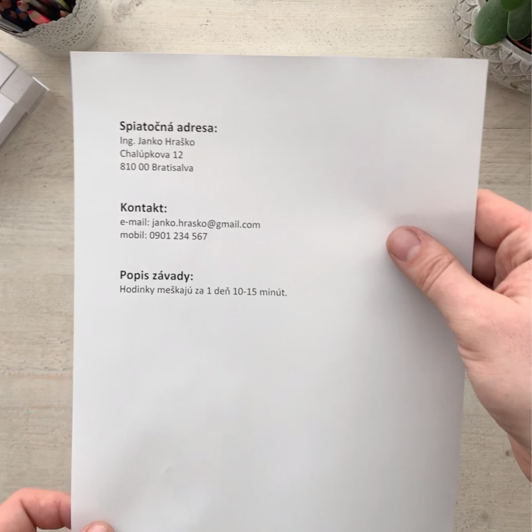 Príprava sprievodného listu k zásielke